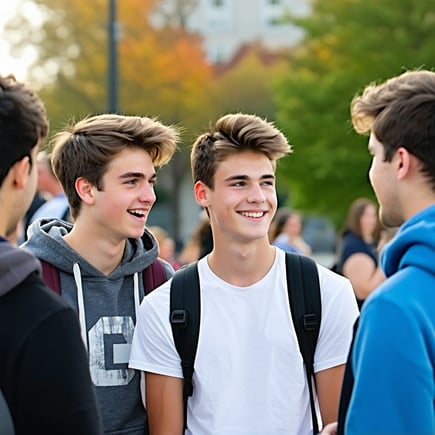group of students talking-2